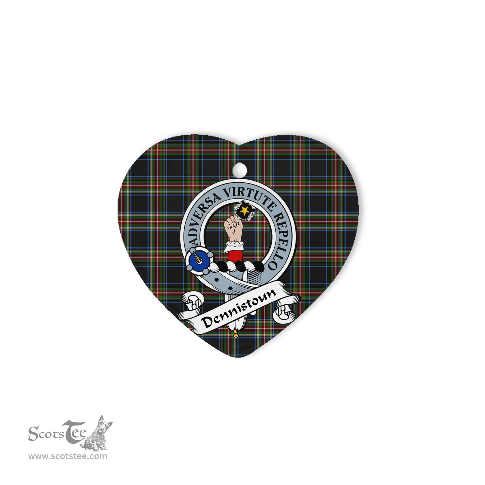 Dennistoun Scottish Clan Badge Plaid Ornament Gift. Christmas Tree Ornament Dennistoun Clan Tartan Ornament Great Christmas Ornaments Gift Heart Ornament