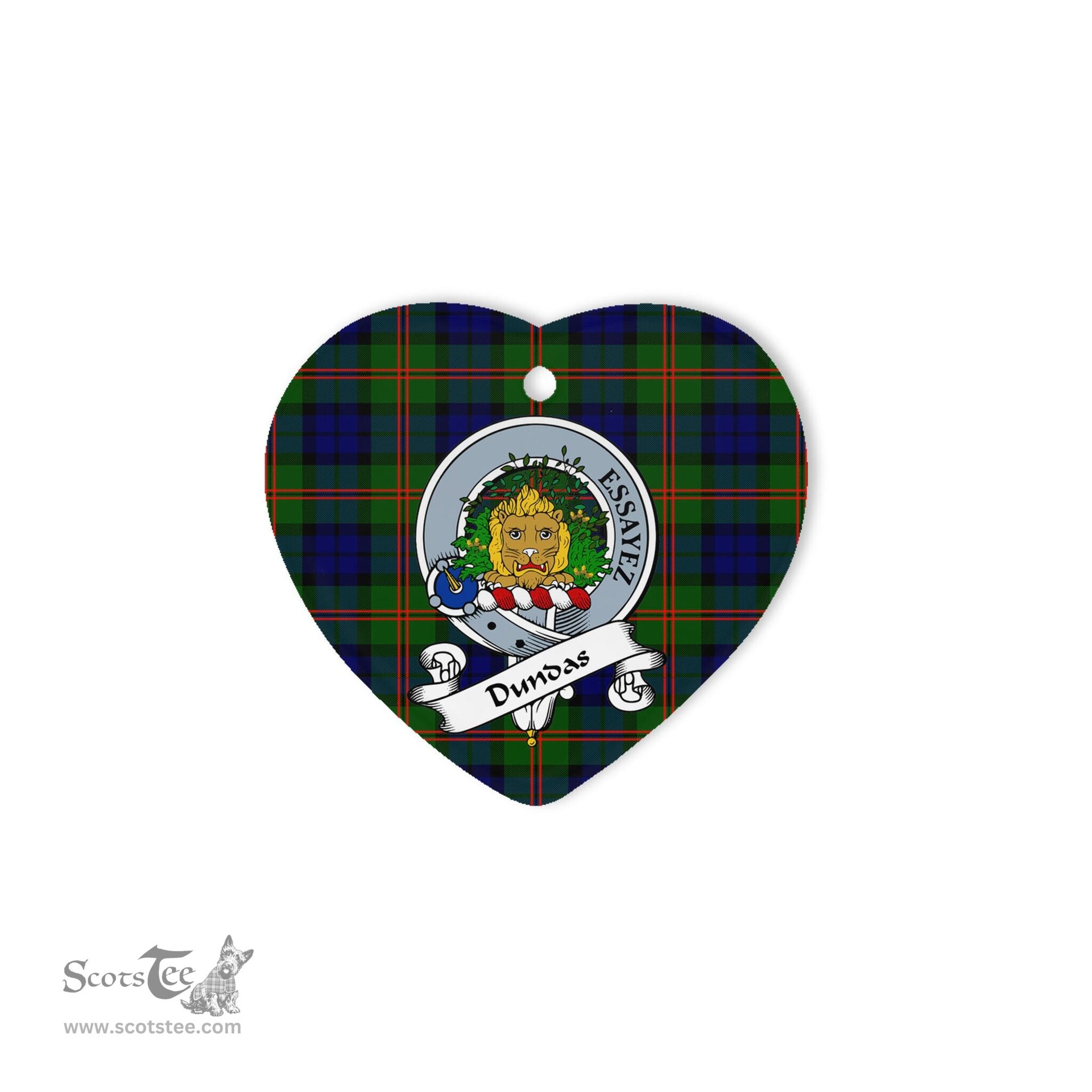 Dundas Scottish Clan Badge Plaid Christmas Ornaments Gift Heart Ornament Dundas Clan Tartan Ornaments, Plaid Ornament, christmas Ornament, plaid christmas ornament