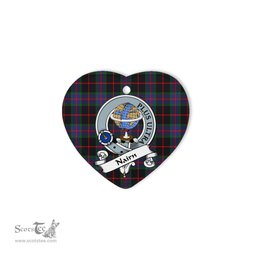 Nairn Scottish Clan Badge Plaid Christmas Ornaments Gift Heart Ornament Nairn Clan Tartan Ornaments, Plaid Ornament, christmas Ornament, plaid christmas ornament