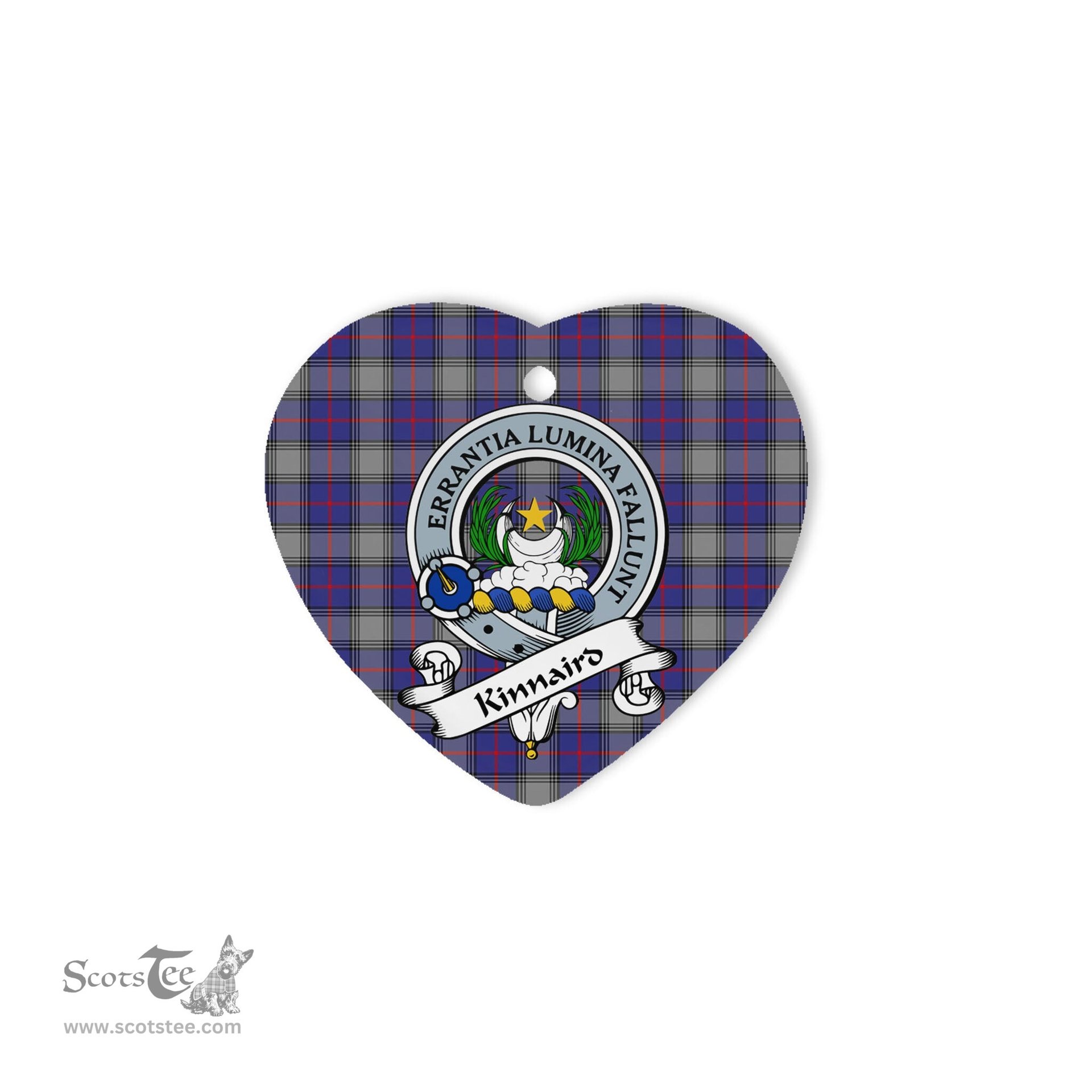 Kinnaird Scottish Clan Badge Plaid Christmas Ornaments Gift Heart Ornament Kinnaird Clan Tartan Ornaments, Plaid Ornament, christmas Ornament, plaid christmas ornament