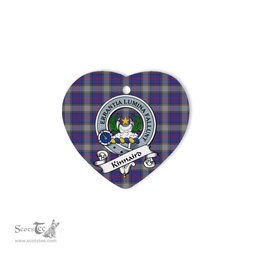 Kinnaird Scottish Clan Badge Plaid Christmas Ornaments Gift Heart Ornament Kinnaird Clan Tartan Ornaments, Plaid Ornament, christmas Ornament, plaid christmas ornament