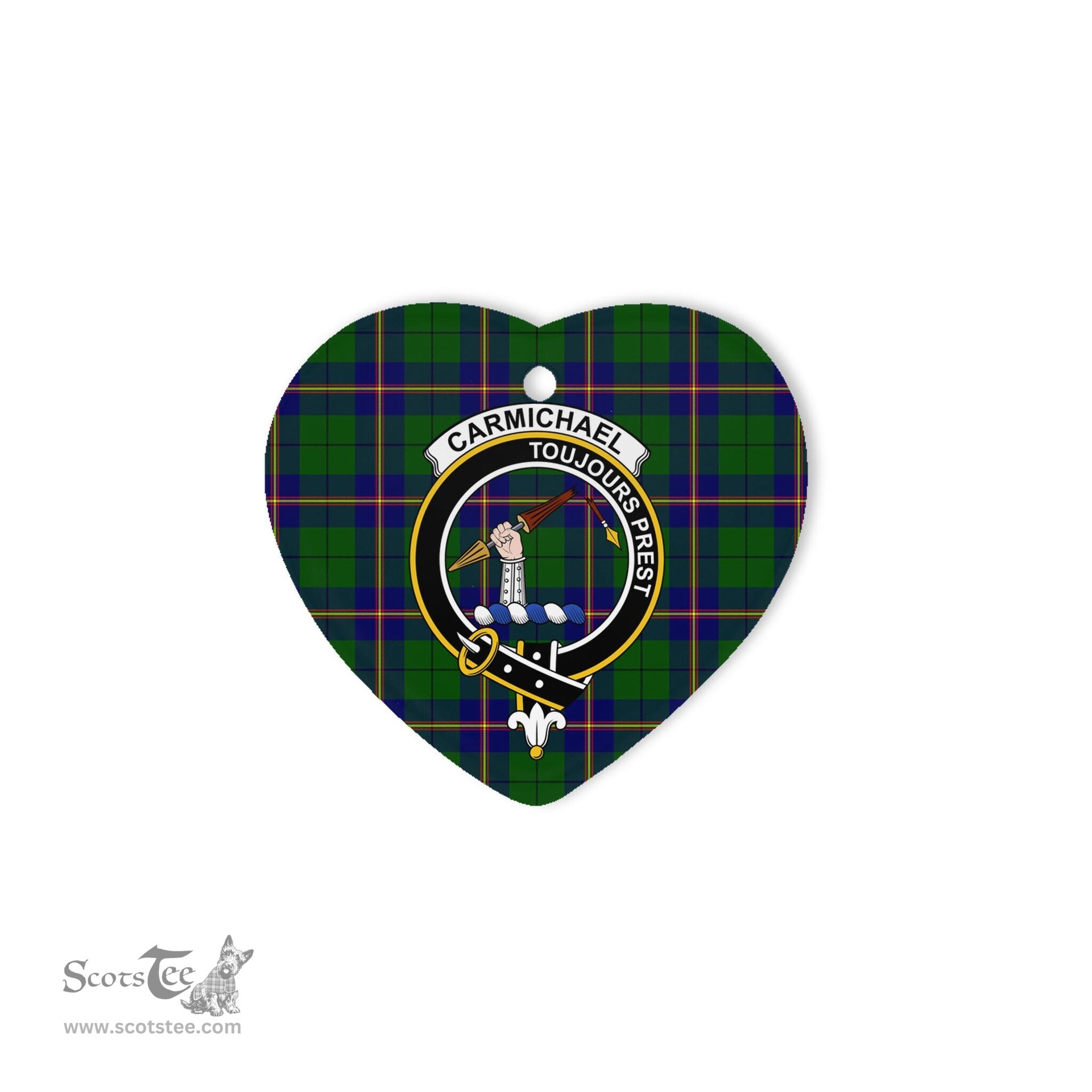 Carmichael Scottish Clan Plaid Ornament Gift. Christmas Tree Ornament Carmichael Christmas Ornament, Christmas Heart Ornament, Plaid Heart Ornament, Tartan Ornament, Tartan Heart Ornament