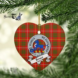 Bruce Scottish Clan Badge Plaid Christmas Ornaments Gift Heart Ornament Bruce Clan Tartan Ornaments, Plaid Ornament, christmas Ornament, plaid christmas ornament