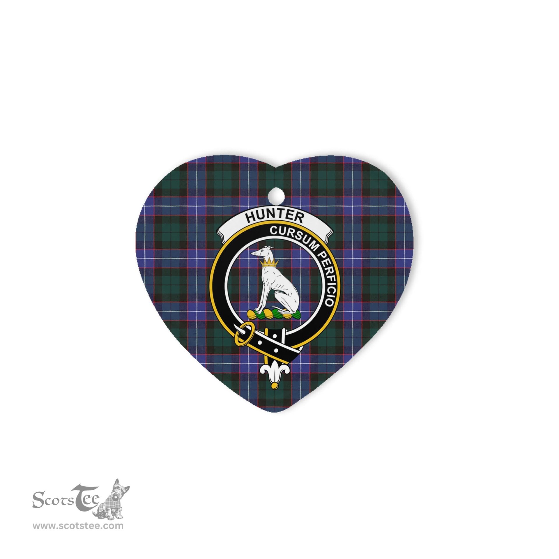 Hunter Scottish Clan Plaid Ornament Gift. Christmas Tree Ornament Hunter Christmas Ornament, Christmas Heart Ornament, Plaid Heart Ornament, Tartan Ornament, Tartan Heart Ornament