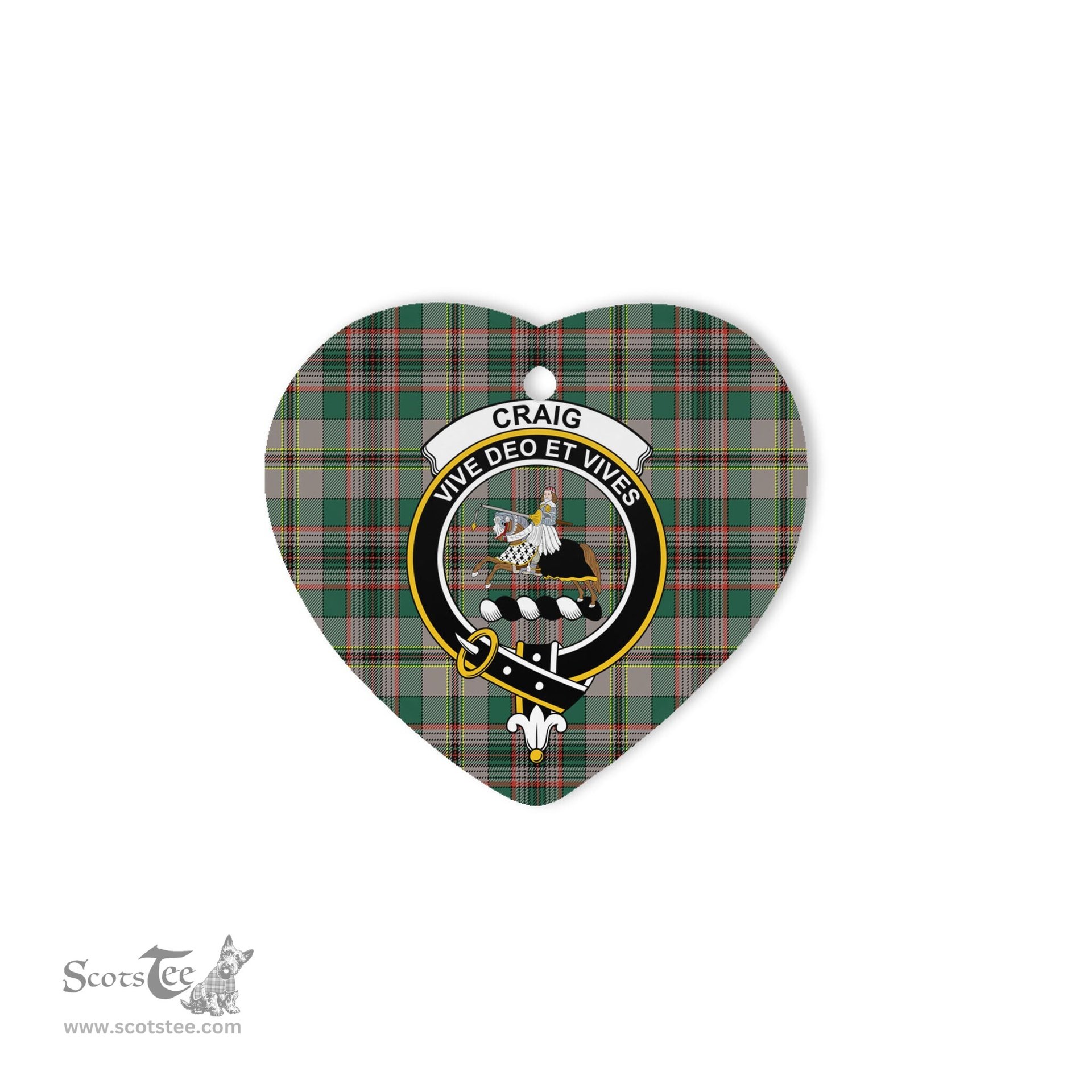 Craig Scottish Clan Plaid Ornament Gift. Christmas Tree Ornament Craig Christmas Ornament, Christmas Heart Ornament, Plaid Heart Ornament, Tartan Ornament, Tartan Heart Ornament