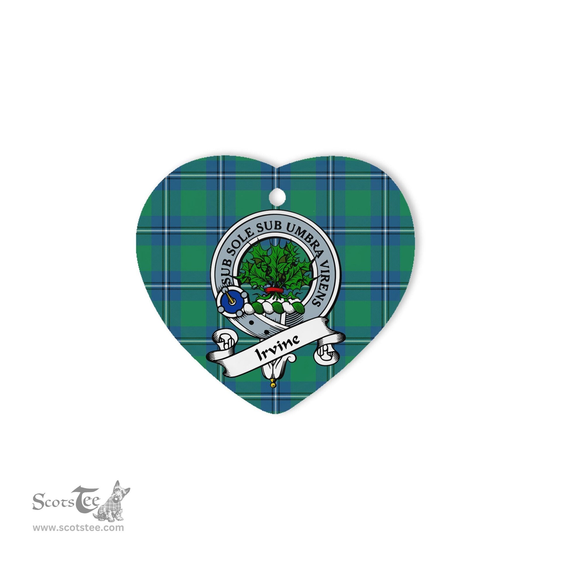 Irvine Scottish Clan Badge Plaid Christmas Ornaments Gift Heart Ornament Irvine Clan Tartan Ornaments, Plaid Ornament, christmas Ornament, plaid christmas ornament