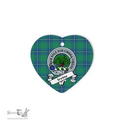 Irvine Scottish Clan Badge Plaid Christmas Ornaments Gift Heart Ornament Irvine Clan Tartan Ornaments, Plaid Ornament, christmas Ornament, plaid christmas ornament