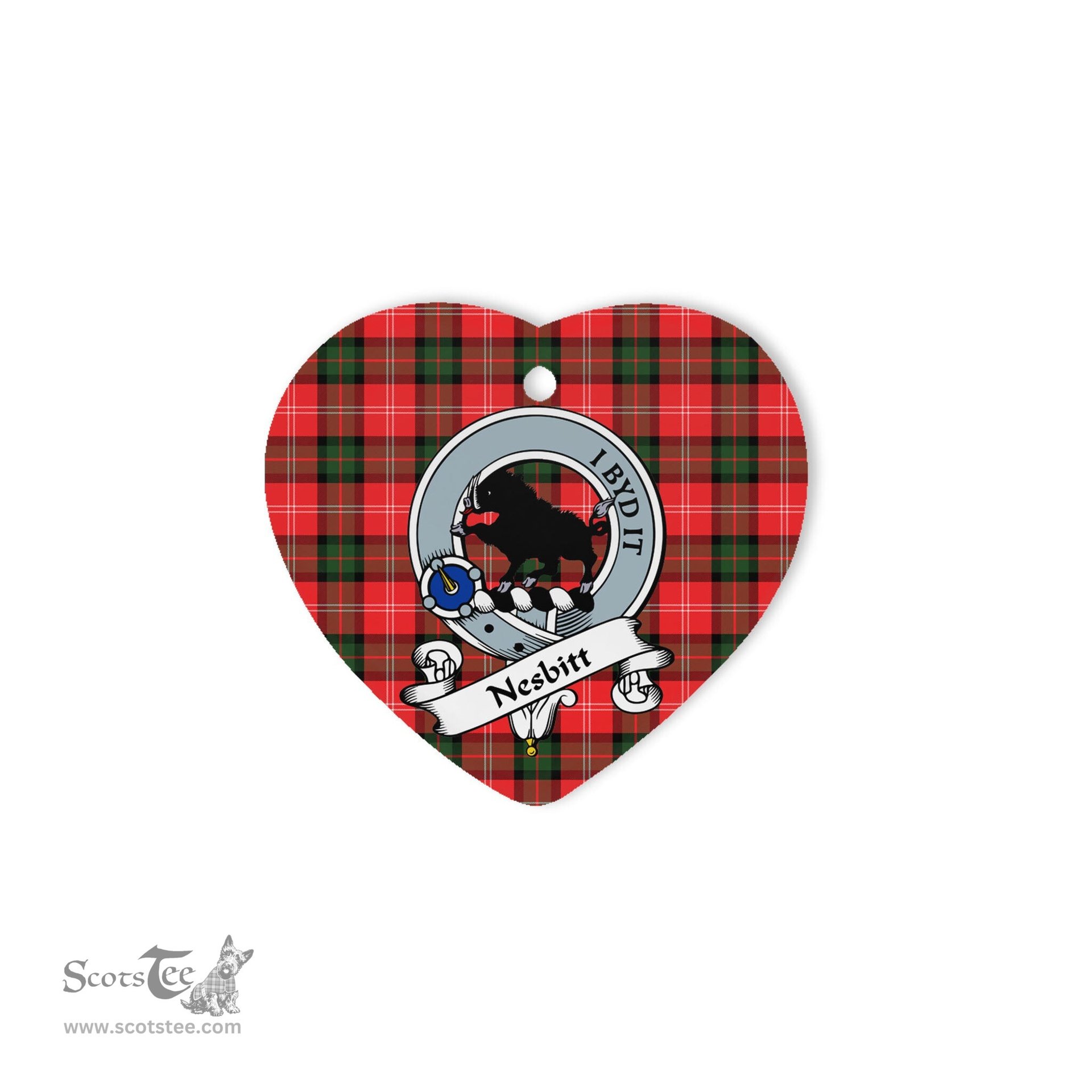 Nesbitt Scottish Clan Badge Plaid Christmas Ornaments Gift Heart Ornament Nesbitt Clan Tartan Ornaments, Plaid Ornament, christmas Ornament, plaid christmas ornament