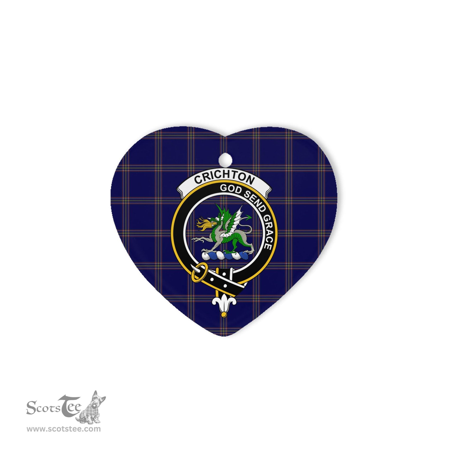 Crichton Scottish Clan Plaid Ornament Gift. Christmas Tree Ornament Crichton Clan Tartan Ornament Great Christmas Ornaments Gift Heart Ornament - Scotstee Shop