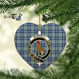 Boswell Scottish Clan Plaid Ornament Gift. Christmas Tree Ornament Boswell Christmas Ornament, Christmas Heart Ornament, Plaid Heart Ornament, Tartan Ornament, Tartan Heart Ornament