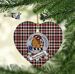 Borthwick Scottish Clan Badge Plaid Christmas Ornaments Gift Heart Ornament Christmas Tree Ornament Borthwick Clan Tartan Ornament