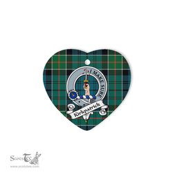 Kirkpatrick Scottish Clan Badge Plaid Christmas Ornaments Gift Heart Ornament Kirkpatrick Clan Tartan Ornaments, Plaid Ornament, christmas Ornament, plaid christmas ornament