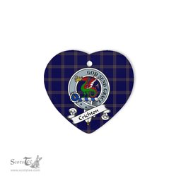 Crichton Scottish Clan Badge Plaid Christmas Ornaments Gift Heart Ornament Crichton Clan Tartan Ornaments, Plaid Ornament, christmas Ornament, plaid christmas ornament