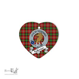 Fullerton Scottish Clan Badge Plaid Christmas Ornaments Gift Heart Ornament Fullerton Clan Tartan Ornaments, Plaid Ornament, christmas Ornament, plaid christmas ornament
