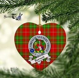 Burnett Scottish Clan Badge Plaid Christmas Ornaments Gift Heart Ornament Burnett Clan Tartan Ornaments, Plaid Ornament, christmas Ornament, plaid christmas ornament