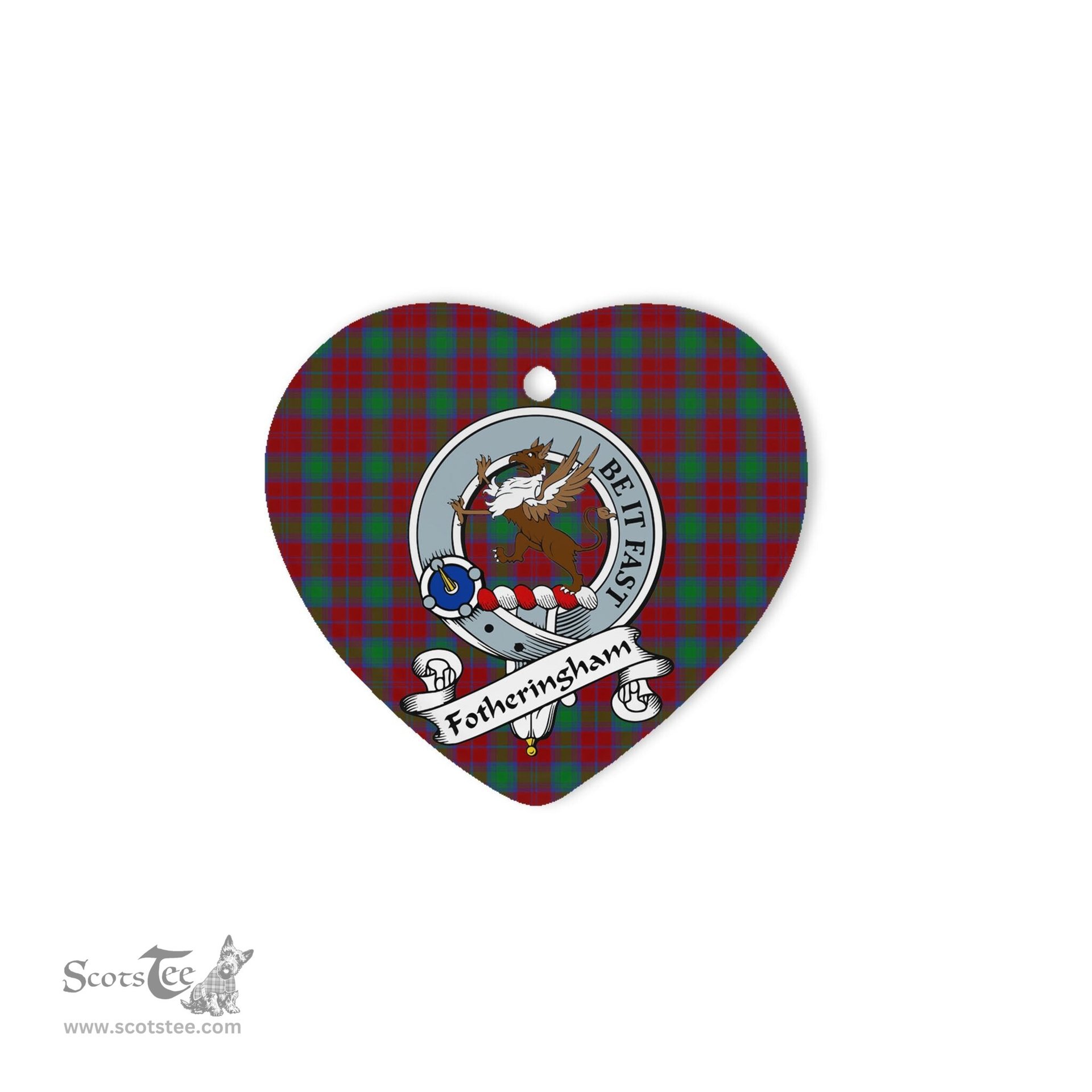 Fotheringham Scottish Clan Badge Plaid Christmas Ornaments Gift Heart Ornament Fotheringham Clan Tartan Ornaments, Plaid Ornament, christmas Ornament, plaid christmas ornament