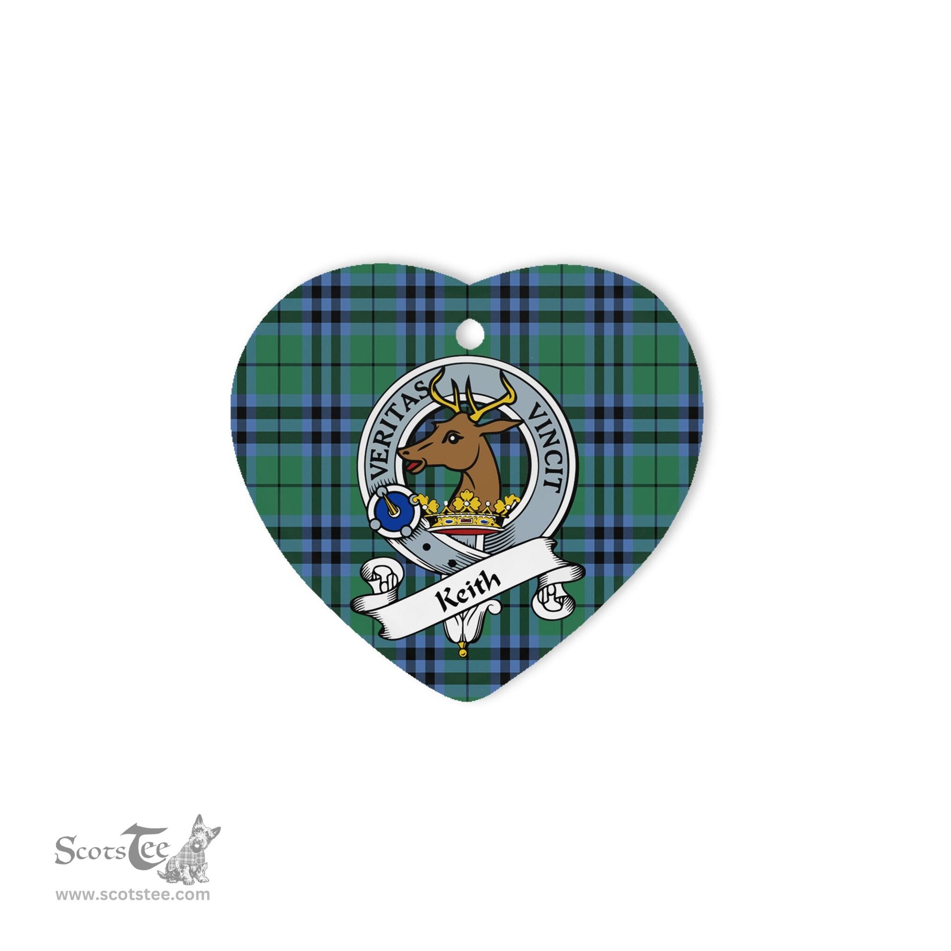 Keith Scottish Clan Badge Plaid Christmas Ornaments Gift Heart Ornament Keith Clan Tartan Ornaments, Plaid Ornament, christmas Ornament, plaid christmas ornament