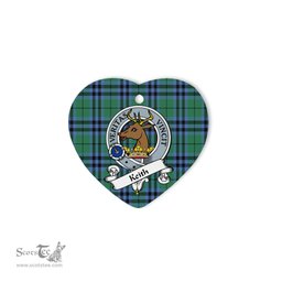 Keith Scottish Clan Badge Plaid Christmas Ornaments Gift Heart Ornament Keith Clan Tartan Ornaments, Plaid Ornament, christmas Ornament, plaid christmas ornament