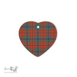MacLean Of Duart Ancient Tartan Heart Ornaments, Christmas Tree Ornament, Plaid Christmas Ornaments, Ceramic Heart Christmas Tree Decoration, Christmas Ornament, Plaid Ornament, Tartan Ornament, Buffalo Plaid Ornament