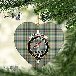 Balfour Scottish Clan Plaid Ornament Gift. Christmas Tree Ornament Balfour Christmas Ornament, Christmas Heart Ornament, Plaid Heart Ornament, Tartan Ornament, Tartan Heart Ornament