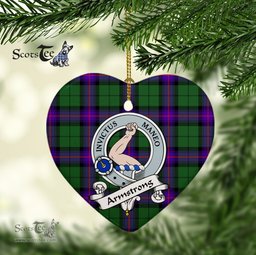 Armstrong Scottish Clan Badge Plaid Ornament Gift. Christmas Tree Ornament Armstrong Clan Tartan Ornament Great Christmas Ornaments Gift Heart Ornament - Scotstee Shop