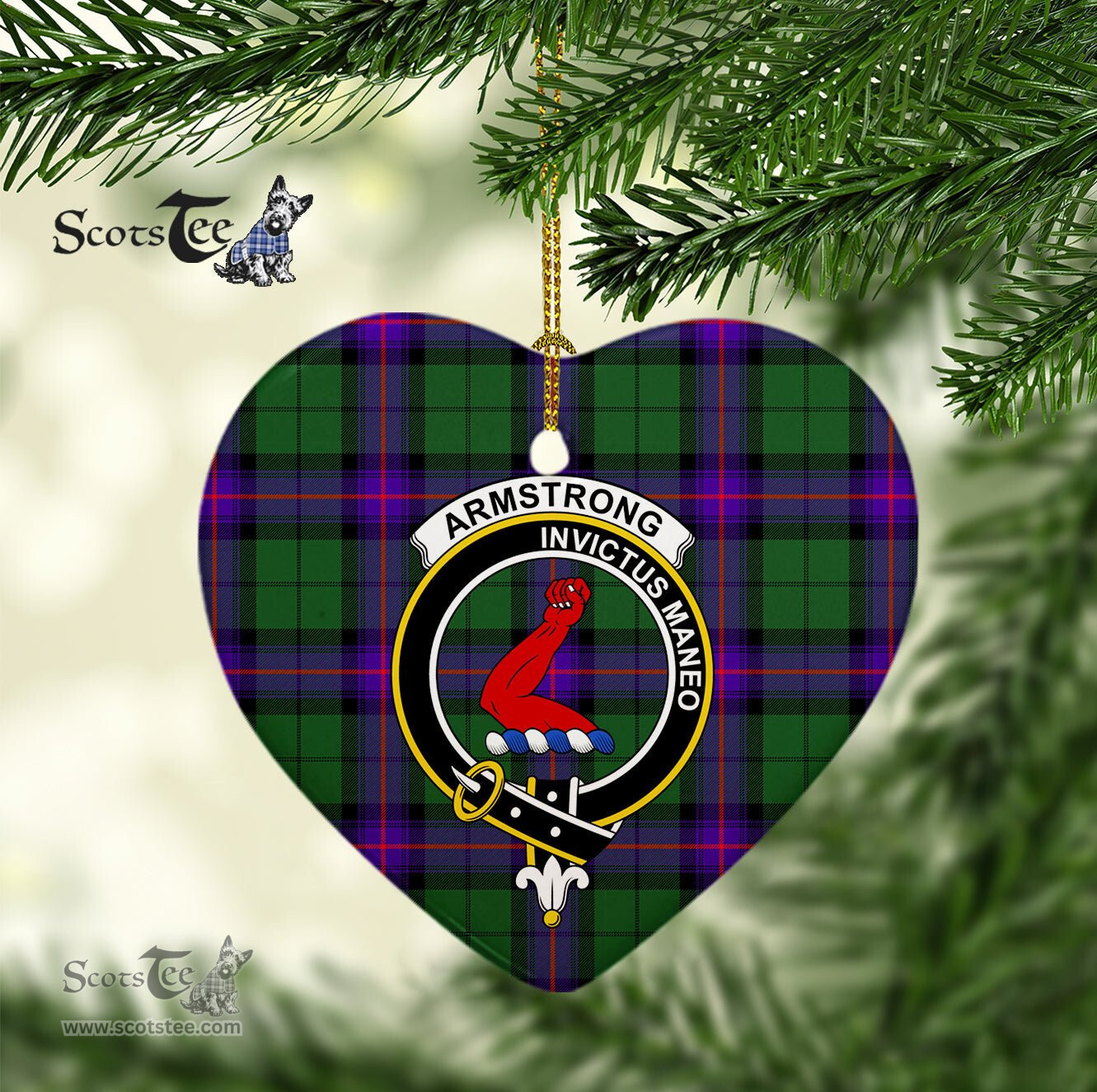 Armstrong Scottish Clan Plaid Ornament Gift. Christmas Tree Ornament Armstrong Clan Tartan Ornament Great Christmas Ornaments Gift Heart Ornament - Scotstee Shop