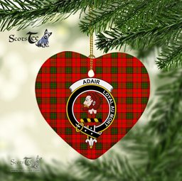 Adair Scottish Clan Plaid Ornament Gift. Christmas Tree Ornament Adair Christmas Ornament, Christmas Heart Ornament, Plaid Heart Ornament, Tartan Ornament, Tartan Heart Ornament
