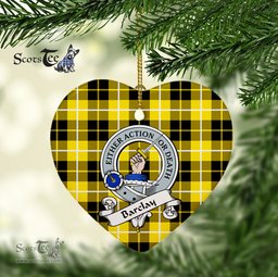 Barclay Scottish Clan Badge Plaid Ornament Gift. Christmas Tree Ornament Barclay Clan Tartan Ornament Great Christmas Ornaments Gift Heart Ornament - Scotstee Shop