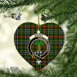 Bisset Scottish Clan Plaid Ornament Gift. Christmas Tree Ornament Bisset Christmas Ornament, Christmas Heart Ornament, Plaid Heart Ornament, Tartan Ornament, Tartan Heart Ornament