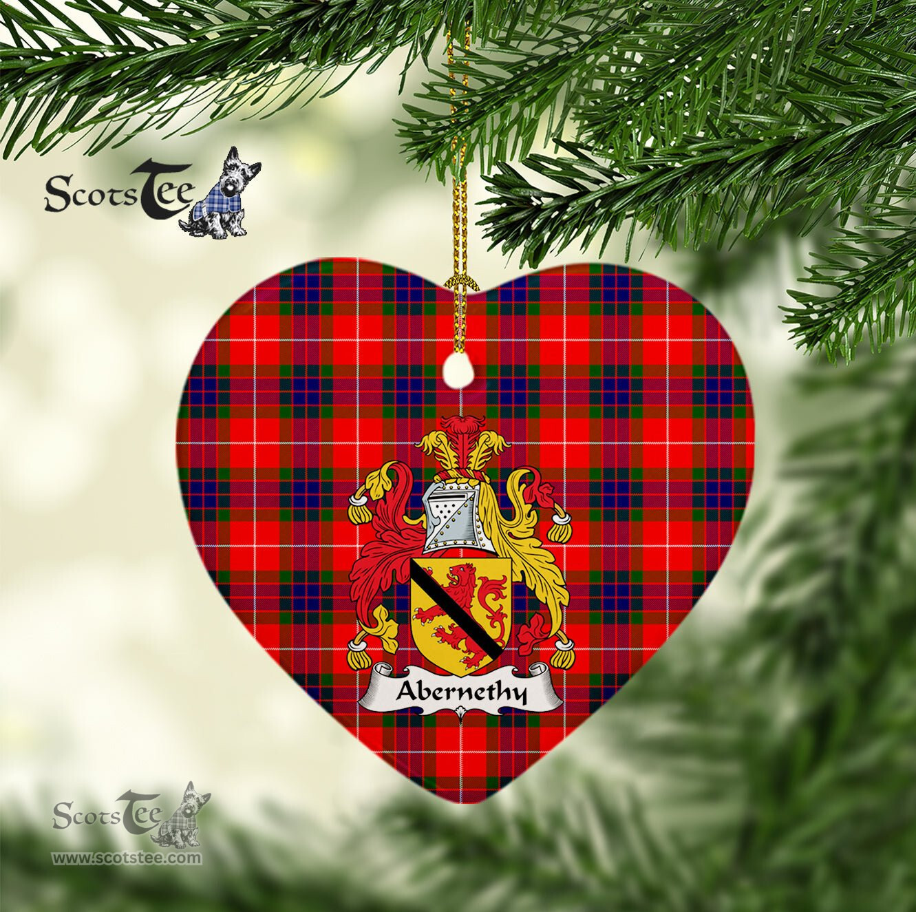 Abernethy Family Crest Scottish Clan Plaid Ornament Gift. Christmas Tree Ornament Abernethy Clan Tartan Ornament Great Christmas Ornaments Gift Heart Ornament - Scotstee Shop