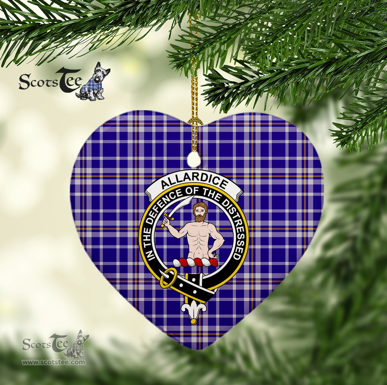 Allardice Scottish Clan Plaid Ornament Gift. Christmas Tree Ornament Allardice Clan Tartan Ornament Great Christmas Ornaments Gift Heart Ornament - Scotstee Shop