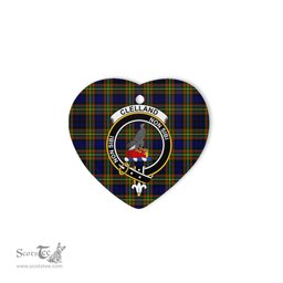 Clelland Scottish Clan Plaid Ornament Gift. Christmas Tree Ornament Butter Christmas Ornament, Christmas Heart Ornament, Plaid Heart Ornament, Tartan Ornament, Tartan Heart Ornament