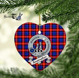 Anstruther Scottish Clan Badge Plaid Ornament Gift. Christmas Tree Ornament Anstruther Clan Tartan Ornament Great Christmas Ornaments Gift Heart Ornament - Scotstee Shop