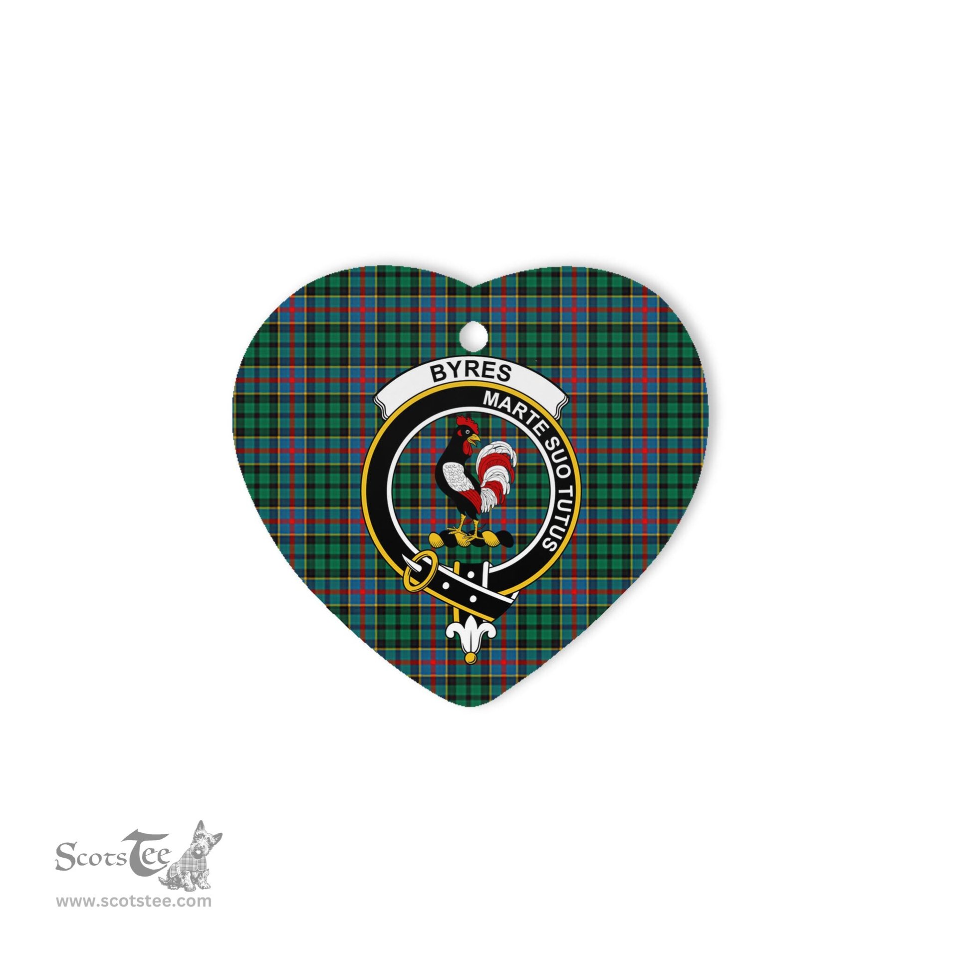 Byres Scottish Clan Plaid Ornament Gift. Christmas Tree Ornament Byres Christmas Ornament, Christmas Heart Ornament, Plaid Heart Ornament, Tartan Ornament, Tartan Heart Ornament