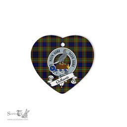 Clelland Scottish Clan Badge Plaid Christmas Ornaments Gift Heart Ornament Clelland Clan Tartan Ornaments, Plaid Ornament, christmas Ornament, plaid christmas ornament