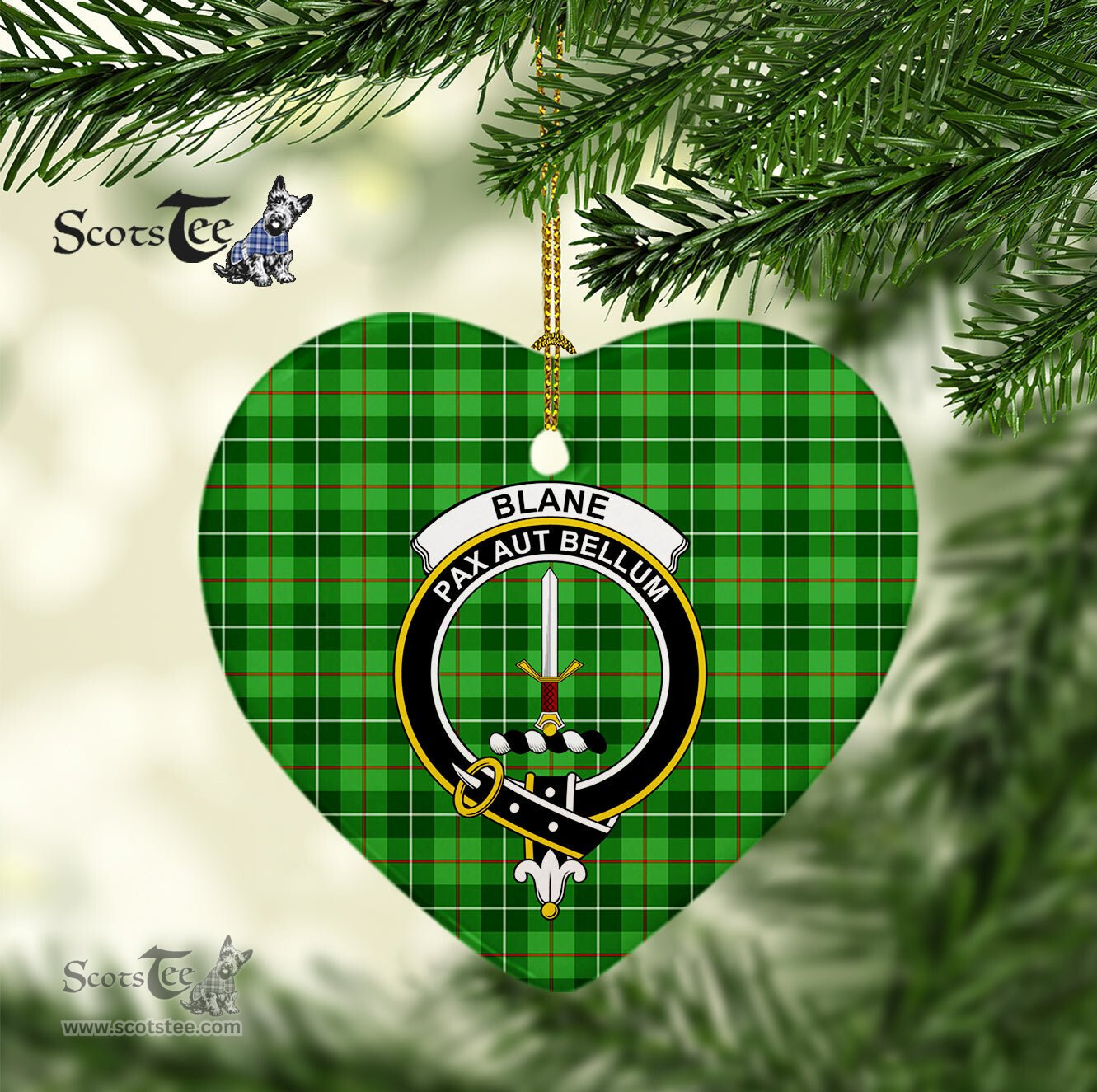 Blane Scottish Clan Plaid Ornament Gift. Christmas Tree Ornament Blane Christmas Ornament, Christmas Heart Ornament, Plaid Heart Ornament, Tartan Ornament, Tartan Heart Ornament