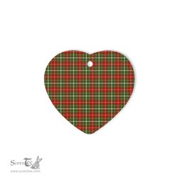 MacDougall Of Lochcarron Tartan Heart Ornaments, Christmas Tree Ornament, Plaid Christmas Ornaments, Ceramic Heart Christmas Tree Decoration, Christmas Ornament, Plaid Ornament, Tartan Ornament, Buffalo Plaid Ornament