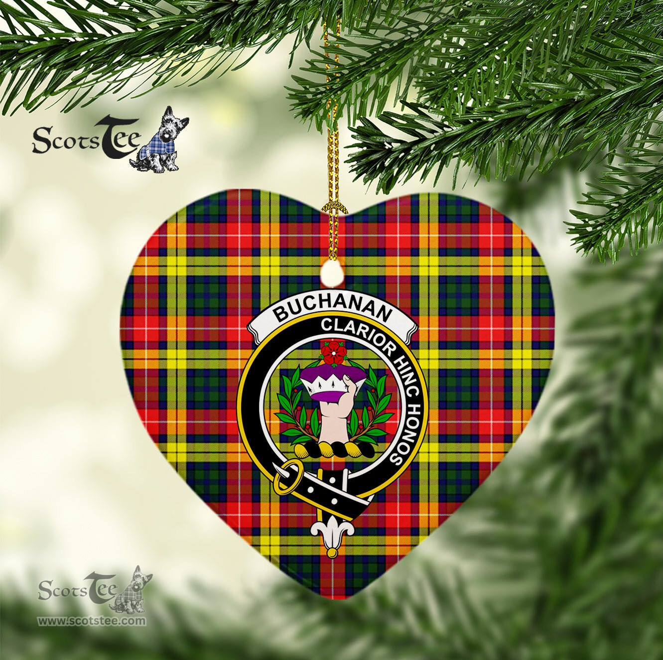 Buchanan Scottish Clan Plaid Ornament Gift. Christmas Tree Ornament Buchanan Clan Tartan Ornament Great Christmas Ornaments Gift Heart Ornament - Scotstee Shop