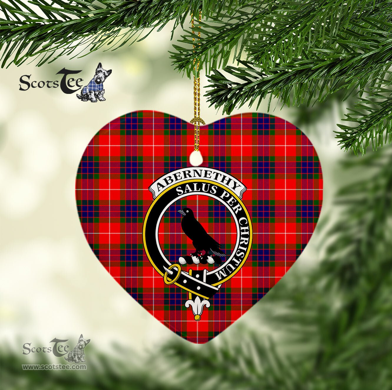 Abernethy Scottish Clan Plaid Ornament Gift. Christmas Tree Ornament Abernethy Clan Tartan Ornament Great Christmas Ornaments Gift Heart Ornament - Scotstee Shop