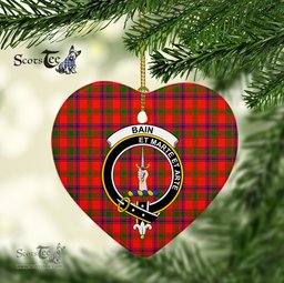 Bain Scottish Clan Plaid Ornament Gift. Christmas Tree Ornament Bain Christmas Ornament, Christmas Heart Ornament, Plaid Heart Ornament, Tartan Ornament, Tartan Heart Ornament
