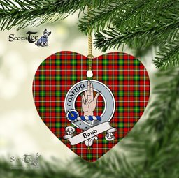 Boyd Scottish Clan Badge Plaid Ornament Gift. Christmas Tree Ornament Boyd Clan Tartan Ornament Great Christmas Ornaments Gift Heart Ornament