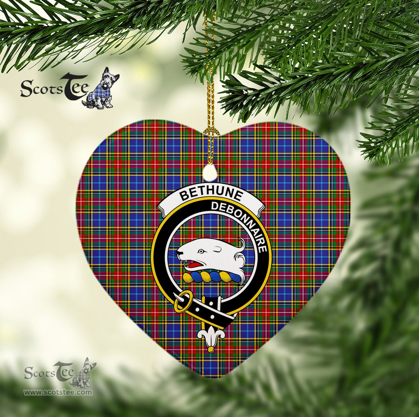 Bethune Scottish Clan Plaid Ornament Gift. Christmas Tree Ornament Bethune Christmas Ornament, Christmas Heart Ornament, Plaid Heart Ornament, Tartan Ornament, Tartan Heart Ornament