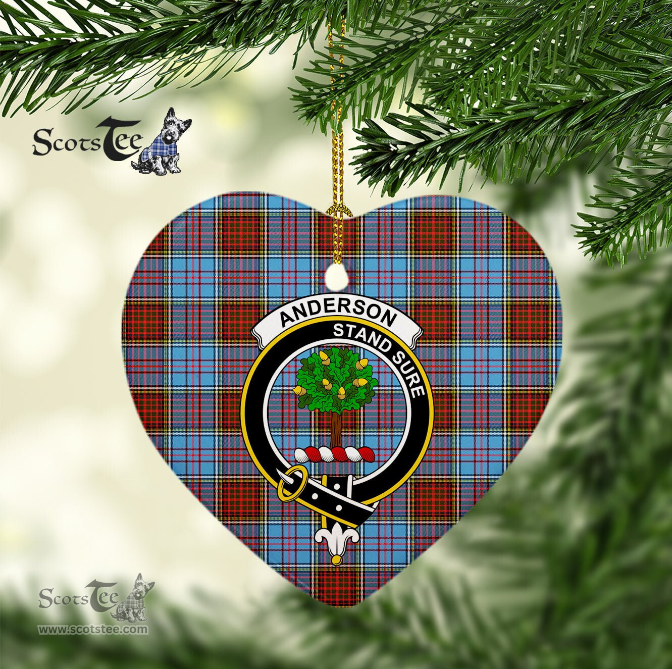 Anderson Scottish Clan Plaid Ornament Gift. Christmas Tree Ornament Anderson Clan Tartan Ornament Great Christmas Ornaments Gift Heart Ornament - Scotstee Shop