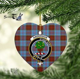 Anderson Scottish Clan Plaid Ornament Gift. Christmas Tree Ornament Anderson Clan Tartan Ornament Great Christmas Ornaments Gift Heart Ornament - Scotstee Shop