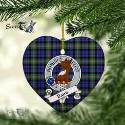 Baird Scottish Clan Badge Plaid Ornament Gift. Christmas Tree Ornament Baird Clan Tartan Ornament Great Christmas Ornaments Gift Heart Ornament - Scotstee Shop