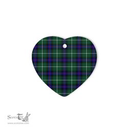 MacDonald Of The Isles Hunting Modern Tartan Heart Ornaments, Christmas Tree Ornament, Plaid Christmas Ornaments, Ceramic Heart Christmas Tree Decoration, Christmas Ornament, Plaid Ornament, Tartan Ornament, Buffalo Plaid Ornament