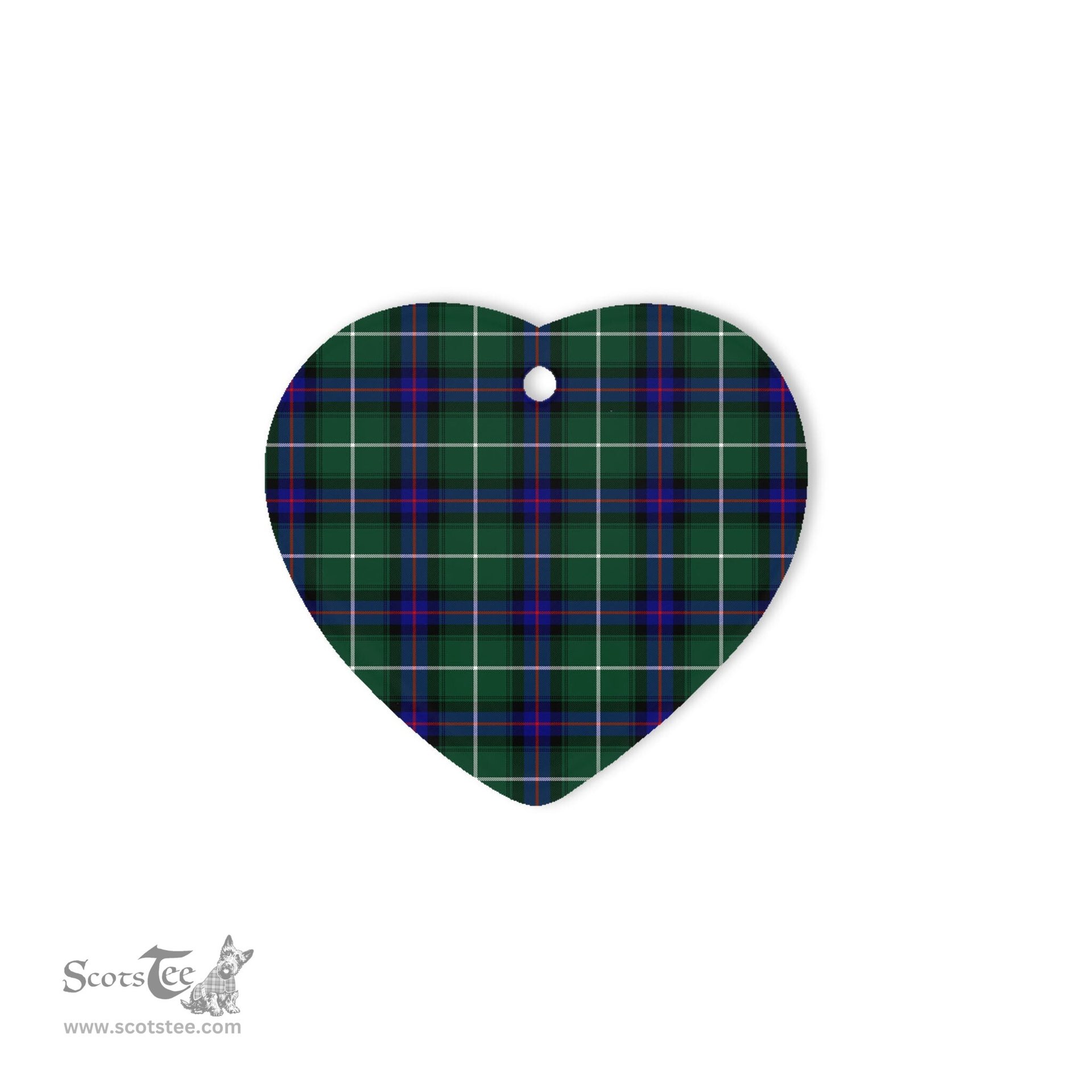 MacDonald Of The Isles Hunting Modern Tartan Heart Ornaments, Christmas Tree Ornament, Plaid Christmas Ornaments, Ceramic Heart Christmas Tree Decoration, Christmas Ornament, Plaid Ornament, Tartan Ornament, Buffalo Plaid Ornament