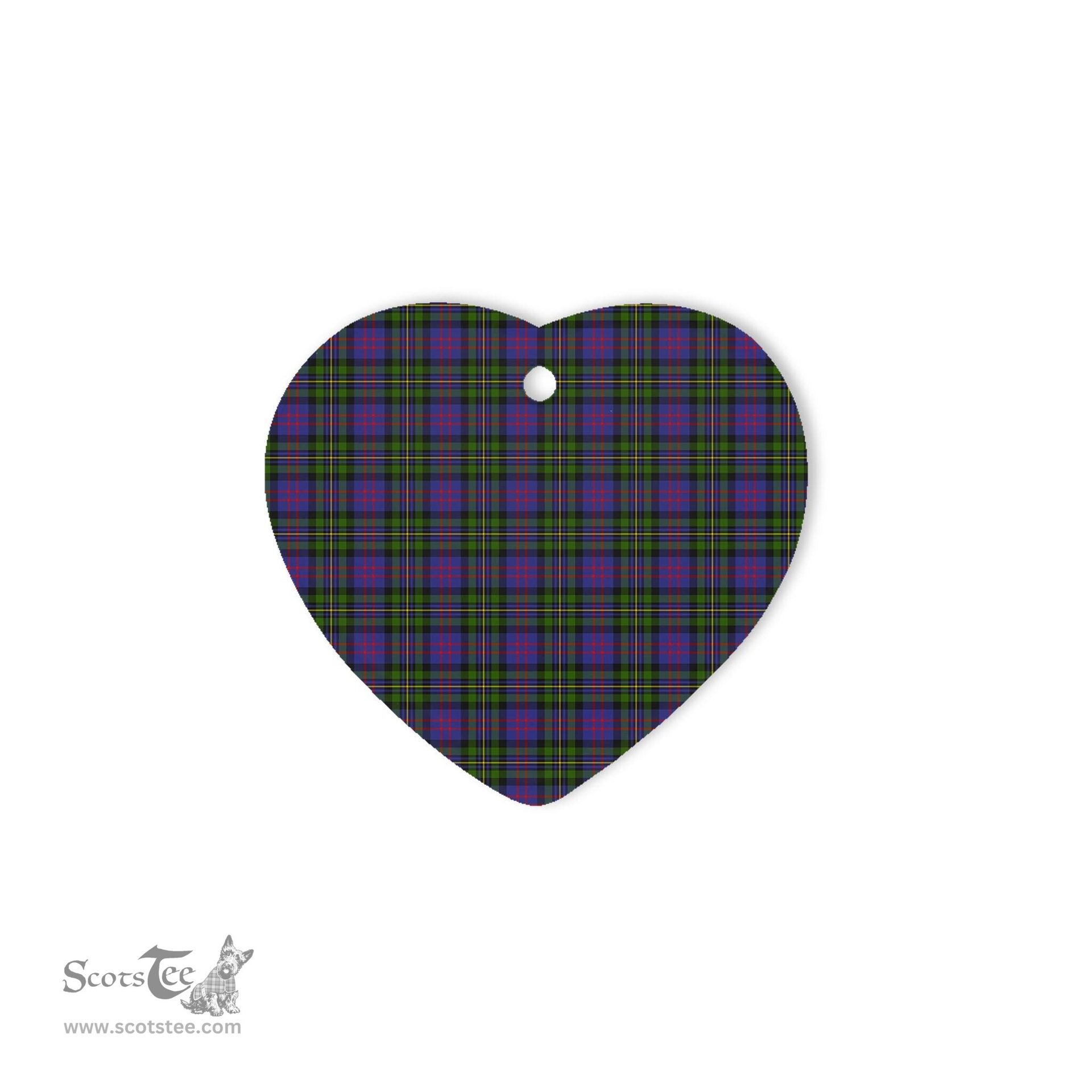 MacCallum Of Berwick Tartan Heart Ornaments, Christmas Tree Ornament, Plaid Christmas Ornaments, Ceramic Heart Christmas Tree Decoration, Christmas Ornament, Plaid Ornament, Tartan Ornament, Buffalo Plaid Ornament