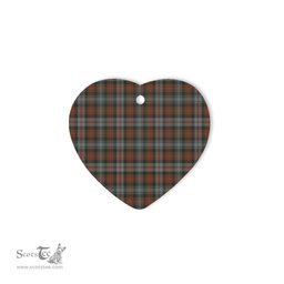heart ornaments,plaid christmas decor,Plaid Heart Ornaments,plaid ornaments,scottish clan christmas ornaments, buffalo plaid christmas decor,buffalo plaid ornaments,christmas heart ornament (2 sided) - Murray Of Atholl Weathered