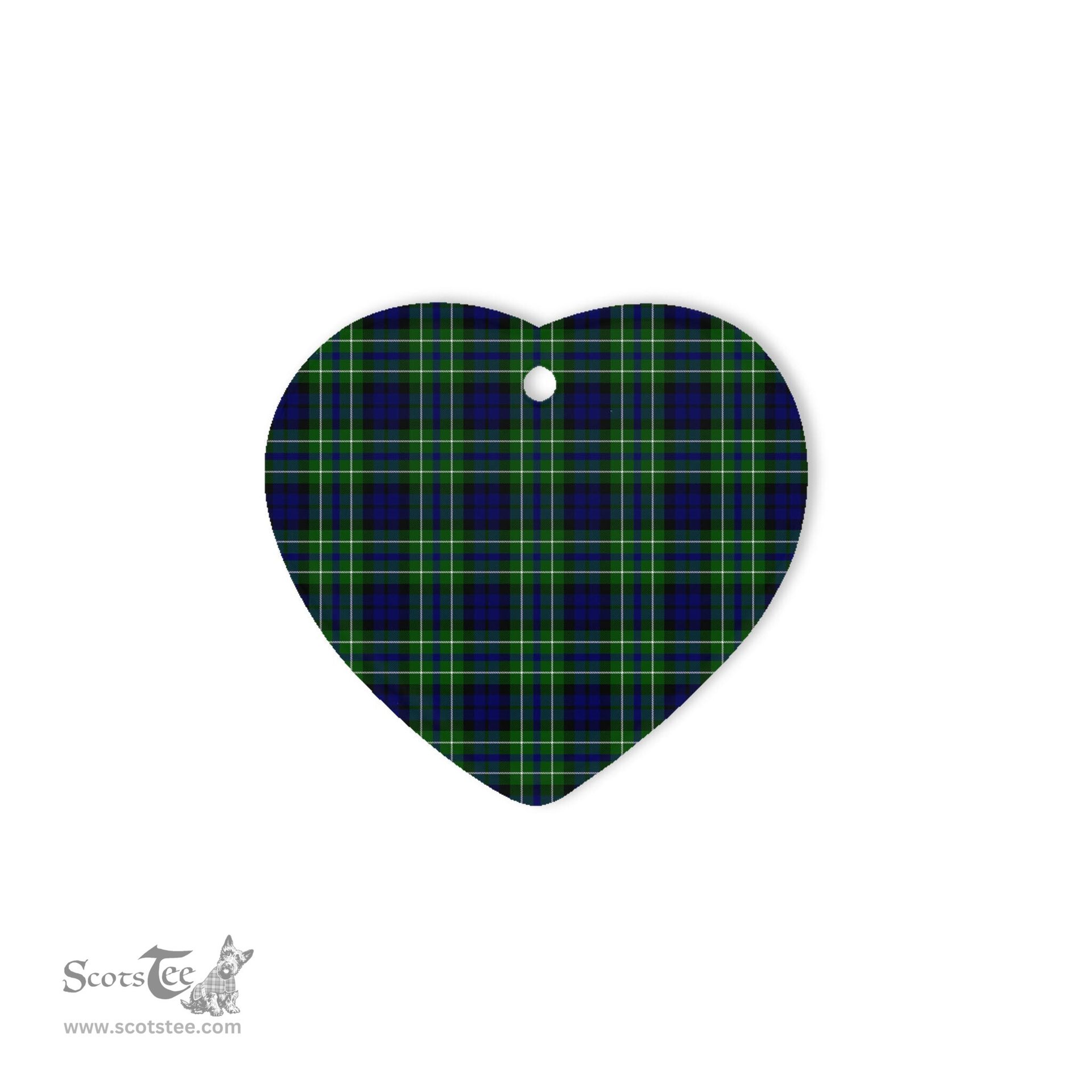 MacNeill Of Colonsay Hunting Tartan Heart Ornaments, Christmas Tree Ornament, Plaid Christmas Ornaments, Ceramic Heart Christmas Tree Decoration, Christmas Ornament, Plaid Ornament, Tartan Ornament, Buffalo Plaid Ornament